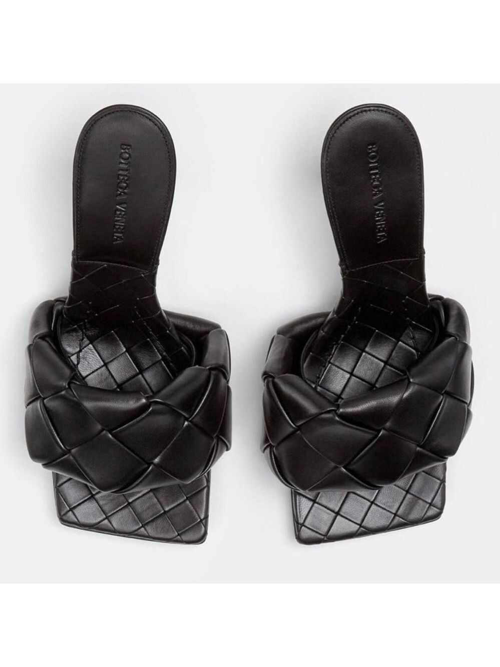 Bottega Veneta Lido intrecciato Leather Heeled Mule Sandals - NWT - Picture 2 of 15